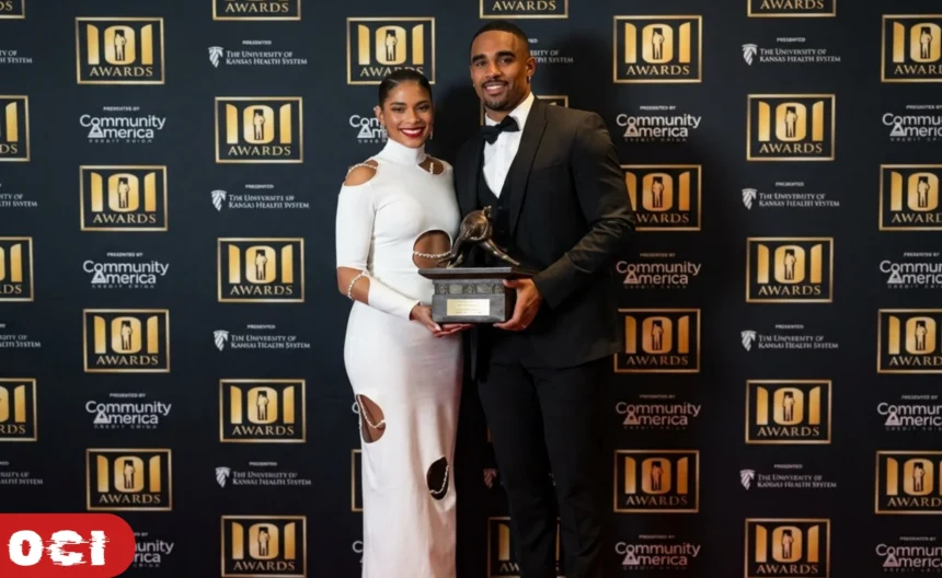 Jalen Hurts and Bry Burrows together after their marriage in 2025